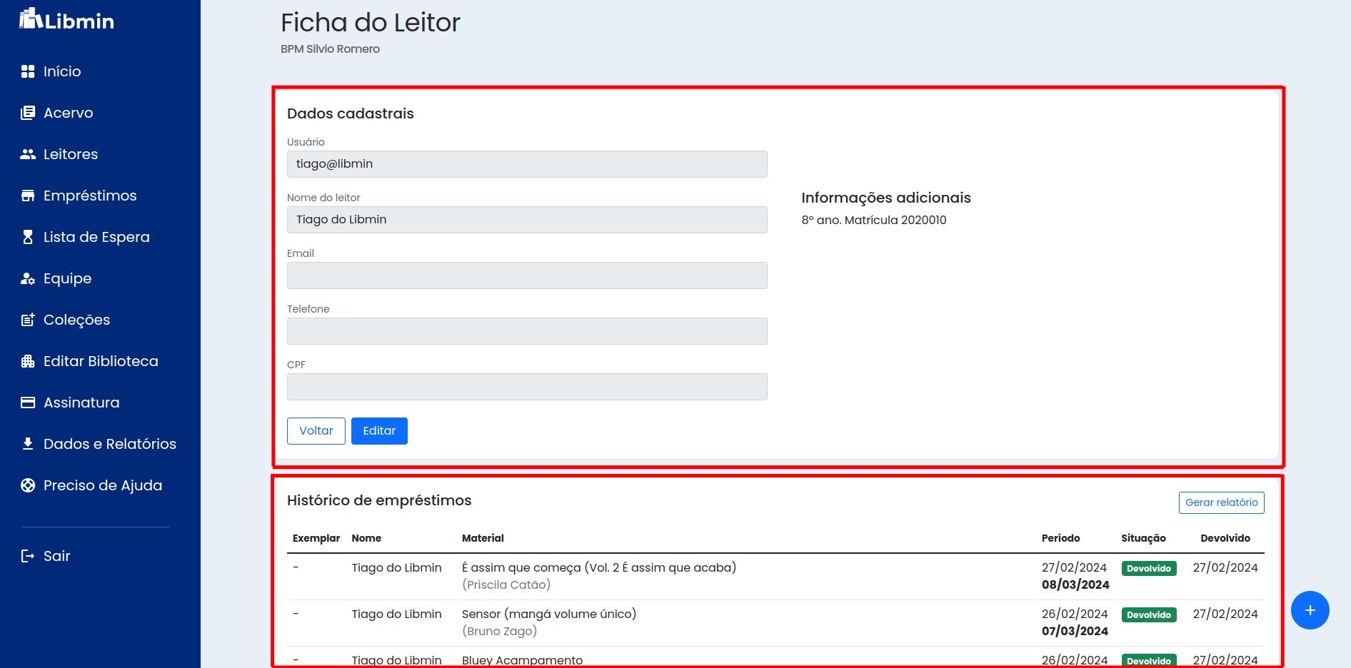 Ficha do leitor